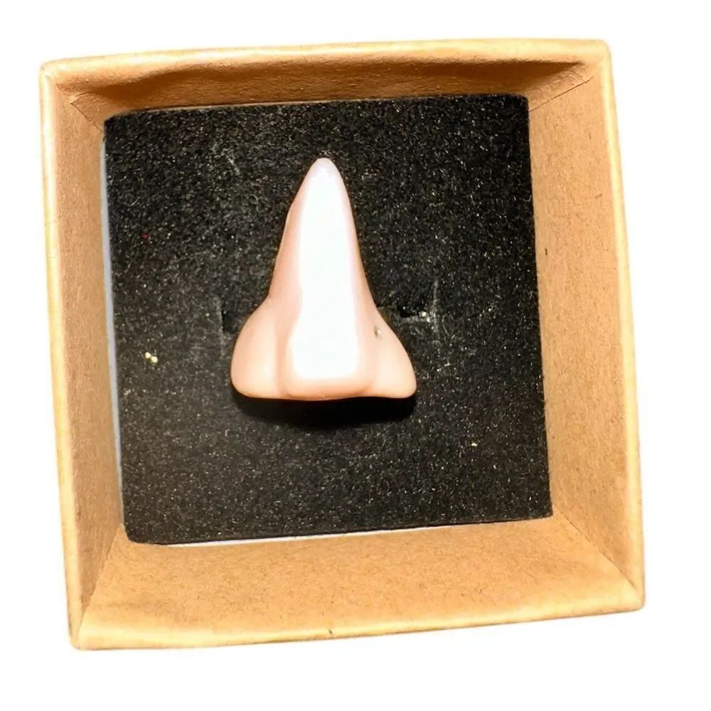 Unique Nose-Shaped Ring with Piercing. Brand new in box!